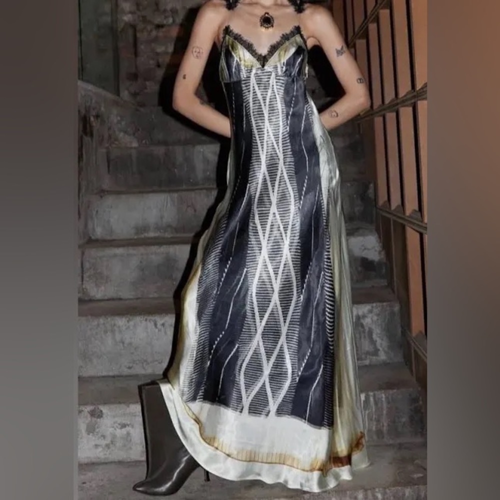 Glenn Martens x H&M satin printed dress